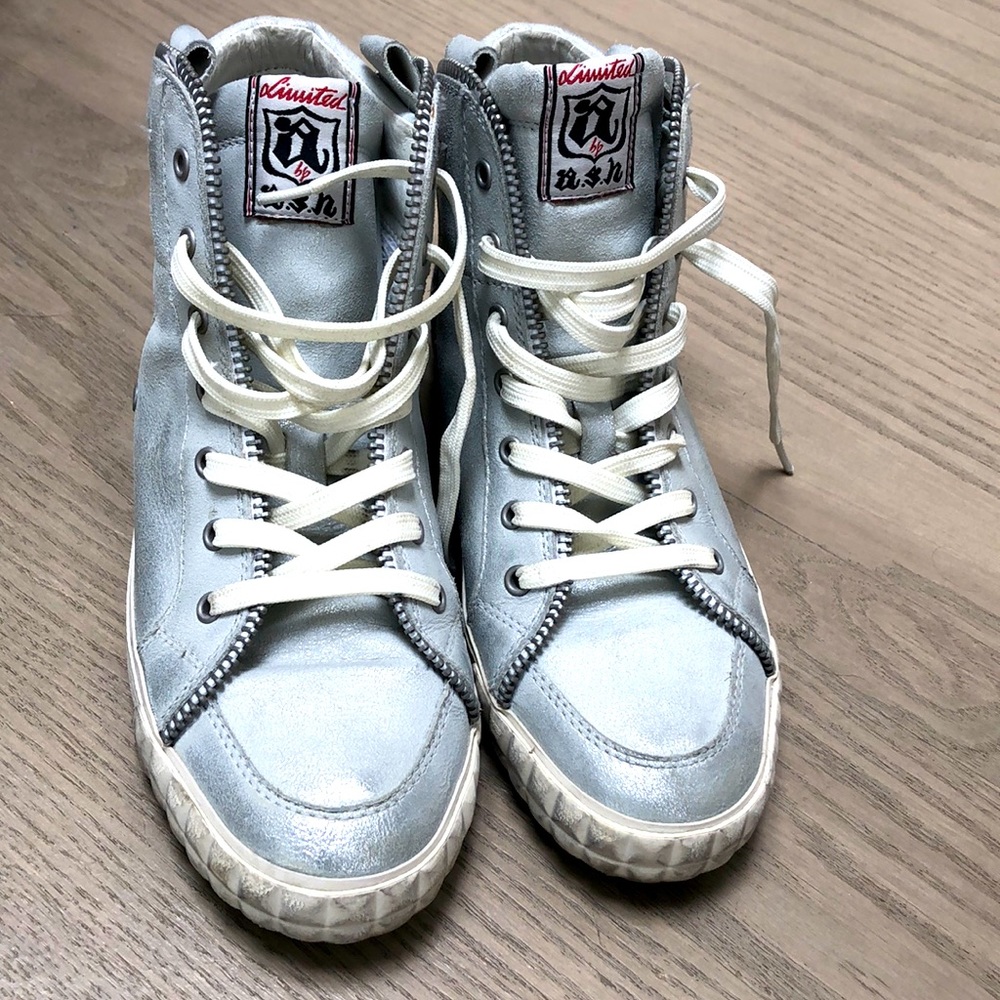 Ash metallic silver high tops